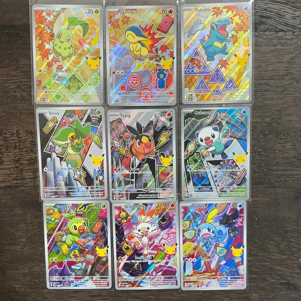 Pokemon Series 2 First Partner Illustration Complete Set Of 9 Cards Gen 2 Promo